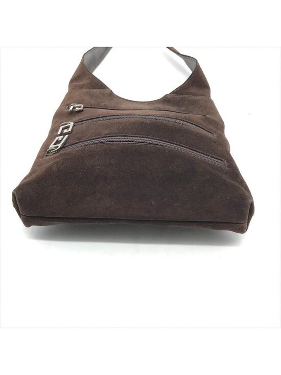Gucci Suede Triple Zipper Vintage Shoulder Bag Brown - Picture 4 of 10